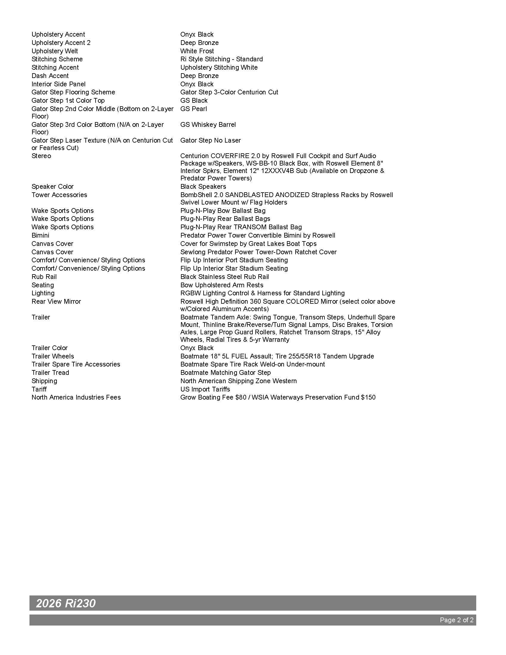 2026 Centurion Ri230-3