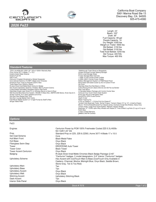 2026 Centurion Fe23 2